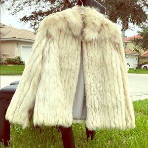 White fox fur coat